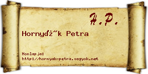 Hornyák Petra névjegykártya